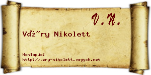 Véry Nikolett névjegykártya